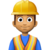 Man Construction Worker: Medium Skin Tone Emoji Copy Paste ― 👷🏽‍♂ - facebook