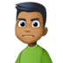 Man Frowning: Medium-dark Skin Tone Emoji Copy Paste ― 🙍🏾‍♂ - facebook
