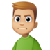 Man Frowning: Medium-light Skin Tone Emoji Copy Paste ― 🙍🏼‍♂ - facebook
