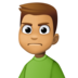 Man Frowning: Medium Skin Tone Emoji Copy Paste ― 🙍🏽‍♂ - facebook
