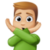 Man Gesturing NO: Medium-light Skin Tone Emoji Copy Paste ― 🙅🏼‍♂ - facebook