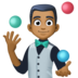 Man Juggling: Medium-dark Skin Tone Emoji Copy Paste ― 🤹🏾‍♂ - facebook