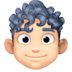 Man: Light Skin Tone, Curly Hair Emoji Copy Paste ― 👨🏻‍🦱 - facebook