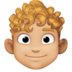 Man: Medium-light Skin Tone, Curly Hair Emoji Copy Paste ― 👨🏼‍🦱 - facebook