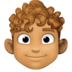 Man: Medium Skin Tone, Curly Hair Emoji Copy Paste ― 👨🏽‍🦱 - facebook