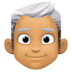 Man: Medium Skin Tone, White Hair Emoji Copy Paste ― 👨🏽‍🦳 - facebook