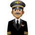 Man Pilot: Medium-dark Skin Tone Emoji Copy Paste ― 👨🏾‍✈ - facebook