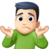 Man Shrugging: Light Skin Tone Emoji Copy Paste ― 🤷🏻‍♂ - facebook