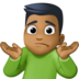 Man Shrugging: Medium-dark Skin Tone Emoji Copy Paste ― 🤷🏾‍♂ - facebook