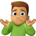Man Shrugging: Medium Skin Tone Emoji Copy Paste ― 🤷🏽‍♂ - facebook
