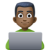 Man Technologist: Dark Skin Tone Emoji Copy Paste ― 👨🏿‍💻 - facebook