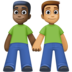 Men Holding Hands: Dark Skin Tone, Medium Skin Tone Emoji Copy Paste ― 👨🏿‍🤝‍👨🏽 - facebook