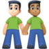 Men Holding Hands: Light Skin Tone, Medium-dark Skin Tone Emoji Copy Paste ― 👨🏻‍🤝‍👨🏾 - facebook
