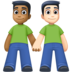 Men Holding Hands: Medium-dark Skin Tone, Light Skin Tone Emoji Copy Paste ― 👨🏾‍🤝‍👨🏻 - facebook