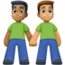Men Holding Hands: Medium-dark Skin Tone, Medium Skin Tone Emoji Copy Paste ― 👨🏾‍🤝‍👨🏽 - facebook