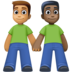 Men Holding Hands: Medium Skin Tone, Dark Skin Tone Emoji Copy Paste ― 👨🏽‍🤝‍👨🏿 - facebook