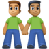 Men Holding Hands: Medium Skin Tone, Medium-dark Skin Tone Emoji Copy Paste ― 👨🏽‍🤝‍👨🏾 - facebook