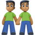 Men Holding Hands: Medium-dark Skin Tone Emoji Copy Paste ― 👬🏾 - facebook