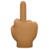 Middle Finger: Medium-dark Skin Tone Emoji Copy Paste ― 🖕🏾 - facebook