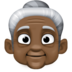 Old Woman: Dark Skin Tone Emoji Copy Paste ― 👵🏿 - facebook