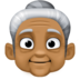 Old Woman: Medium-dark Skin Tone Emoji Copy Paste ― 👵🏾 - facebook