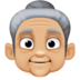 Old Woman: Medium-light Skin Tone Emoji Copy Paste ― 👵🏼 - facebook