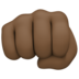 Oncoming Fist: Dark Skin Tone Emoji Copy Paste ― 👊🏿 - facebook