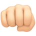 Oncoming Fist: Light Skin Tone Emoji Copy Paste ― 👊🏻 - facebook