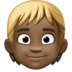 Person: Dark Skin Tone, Blond Hair Emoji Copy Paste ― 👱🏿 - facebook