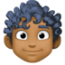 Person: Medium-dark Skin Tone, Curly Hair Emoji Copy Paste ― 🧑🏾‍🦱 - facebook