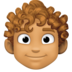 Person: Medium Skin Tone, Curly Hair Emoji Copy Paste ― 🧑🏽‍🦱 - facebook