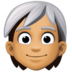 Person: Medium Skin Tone, White Hair Emoji Copy Paste ― 🧑🏽‍🦳 - facebook