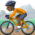 Person Mountain Biking: Dark Skin Tone Emoji Copy Paste ― 🚵🏿 - facebook