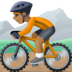 Person Mountain Biking: Medium-dark Skin Tone Emoji Copy Paste ― 🚵🏾 - facebook