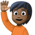 Person Raising Hand: Dark Skin Tone Emoji Copy Paste ― 🙋🏿 - facebook