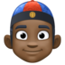 Person With Skullcap: Dark Skin Tone Emoji Copy Paste ― 👲🏿 - facebook