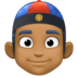 Person With Skullcap: Medium-dark Skin Tone Emoji Copy Paste ― 👲🏾 - facebook