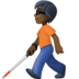 Person With White Cane: Dark Skin Tone Emoji Copy Paste ― 🧑🏿‍🦯 - facebook