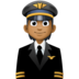 Pilot: Medium-dark Skin Tone Emoji Copy Paste ― 🧑🏾‍✈ - facebook
