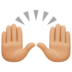 Raising Hands: Medium-light Skin Tone Emoji Copy Paste ― 🙌🏼 - facebook