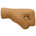 Right-facing Fist: Medium-dark Skin Tone Emoji Copy Paste ― 🤜🏾 - facebook
