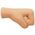 Right-facing Fist: Medium-light Skin Tone Emoji Copy Paste ― 🤜🏼 - facebook