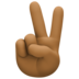 Victory Hand: Medium-dark Skin Tone Emoji Copy Paste ― ✌🏾 - facebook