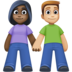 Woman And Man Holding Hands: Dark Skin Tone, Medium-light Skin Tone Emoji Copy Paste ― 👩🏿‍🤝‍👨🏼 - facebook