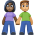 Woman And Man Holding Hands: Dark Skin Tone, Medium Skin Tone Emoji Copy Paste ― 👩🏿‍🤝‍👨🏽 - facebook