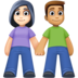 Woman And Man Holding Hands: Light Skin Tone, Medium Skin Tone Emoji Copy Paste ― 👩🏻‍🤝‍👨🏽 - facebook