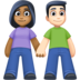 Woman And Man Holding Hands: Medium-dark Skin Tone, Light Skin Tone Emoji Copy Paste ― 👩🏾‍🤝‍👨🏻 - facebook