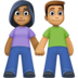Woman And Man Holding Hands: Medium-dark Skin Tone, Medium Skin Tone Emoji Copy Paste ― 👩🏾‍🤝‍👨🏽 - facebook