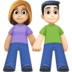 Woman And Man Holding Hands: Medium-light Skin Tone, Light Skin Tone Emoji Copy Paste ― 👩🏼‍🤝‍👨🏻 - facebook