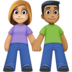 Woman And Man Holding Hands: Medium-light Skin Tone, Medium-dark Skin Tone Emoji Copy Paste ― 👩🏼‍🤝‍👨🏾 - facebook